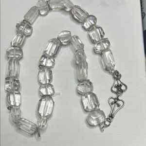 Vintage 50’-60’s s 17”
Faceted Crystal Bead Necklace (newer silver tone clasp